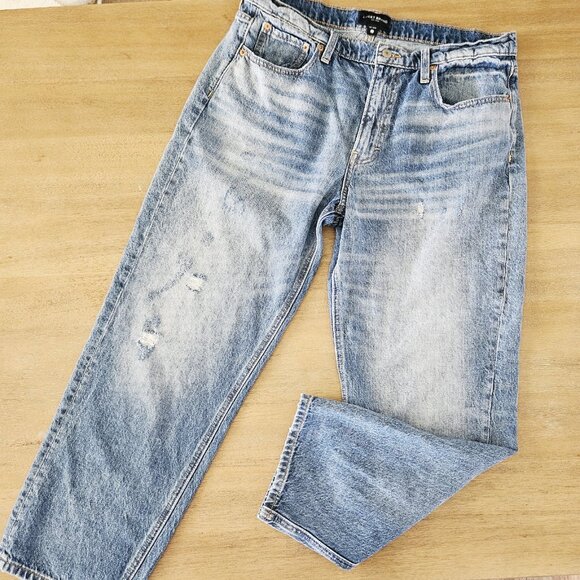 Lucky Brand Jeans Mid Rise Boy Relaxed Straight Womens 12/31/R Cotton & Hemp - Picture 1 of 13